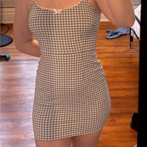 Blue and White Gingham Dress